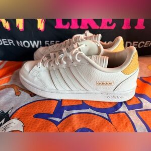 Adidas Women's Cream Leather Sneakers